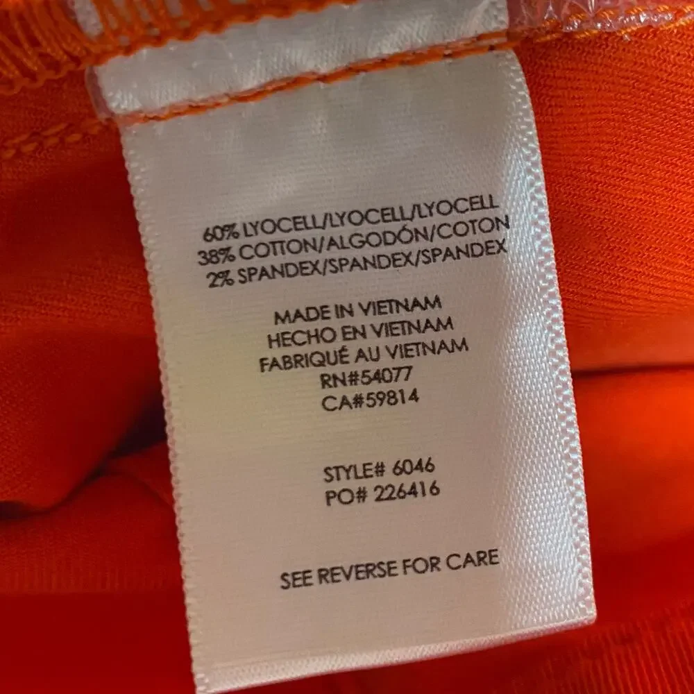 CAbi 6046 Womens Size 10 Orange Corel Utility Twill‎ Trouser Chino Pants Stretch